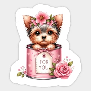 Valentine Yorkshire Terrier Dog For You Sticker